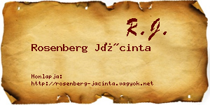 Rosenberg Jácinta névjegykártya